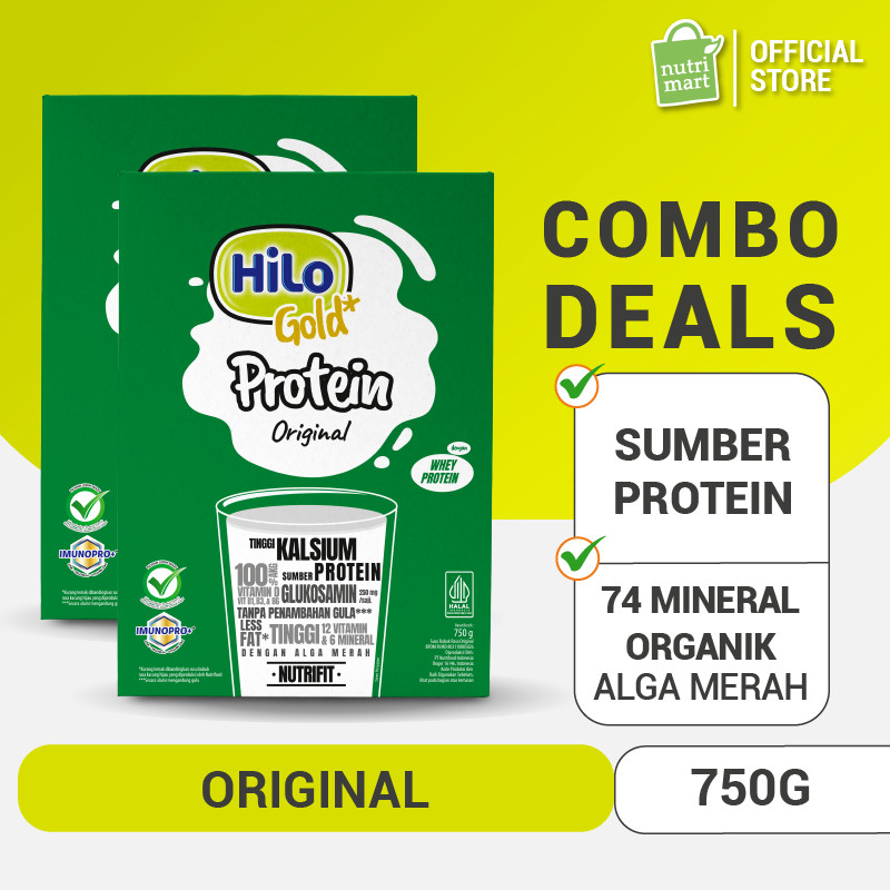 

Twin Pack - HiLo Gold Plain (Original) 750 gram - Susu Tinggi Kalsium Lebih Rendah Lemak