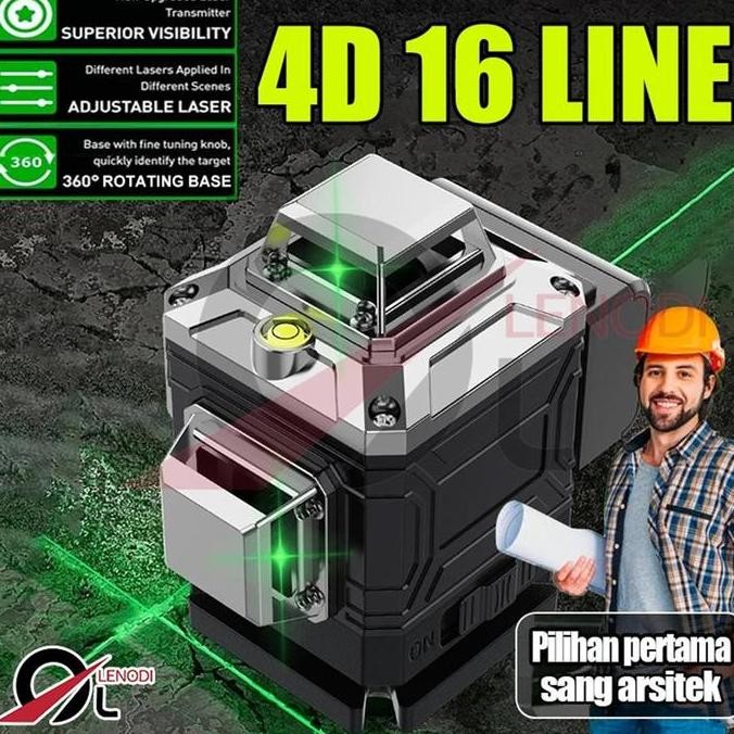 Tingkat Laser Tingkat Self Leveling 360 Remote/Dengan Remot Laser Siku Waterpass Digital/Level 16 Li