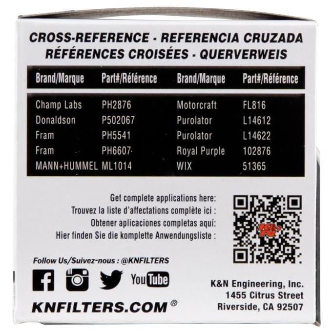 Ready Filter Oli K&N PS-1008 Mazda 2 3 6 CX5 Nissan Xtrail Subaru WRX Etc