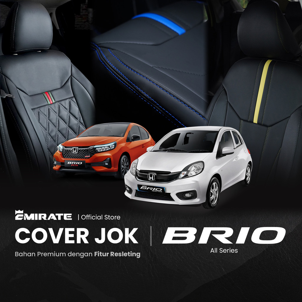 Sarung Jok Mobil Honda Brio dengan Resleting  / Cover Jok Mobil Honda Brio Fullset by Emirate Seat C