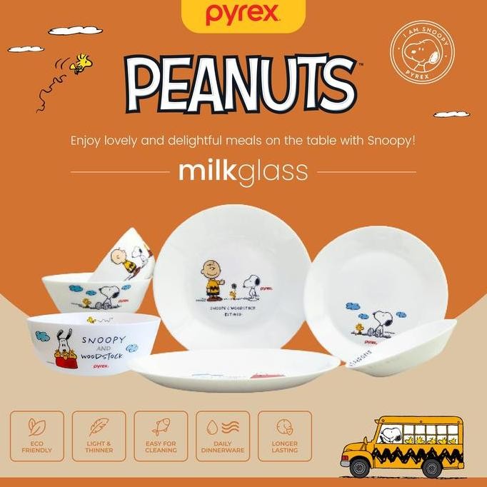 Pyrex Snoopy Dinner Plate & Bowl / Piring dan Mangkok Makan TW