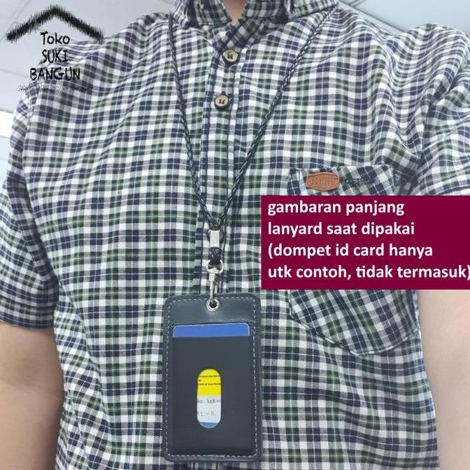 

NT-001 Tali Lanyard Name Tag ID Card Strap Leather BRAIDED Kepang murah