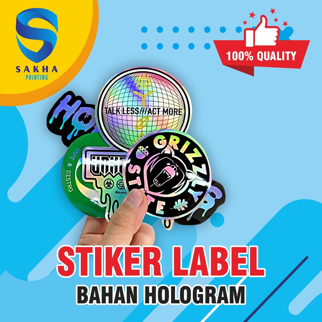 

STICKER LABEL KISS CUT - DIE CUT BAHAN KROMO / VINYL PUTIH / VINYL TRANSPARANT / HOLOGRAM / KRAFT