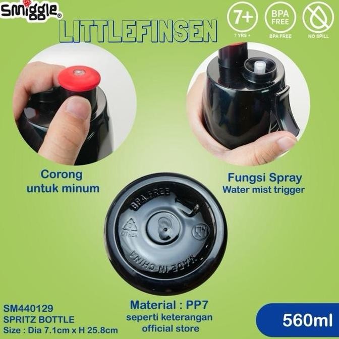 Botol Smiggle Lively Spritz Spray/Botol Smiggle Minecraft Spiderman Marvel Sonic/Botol Spray Smiggle