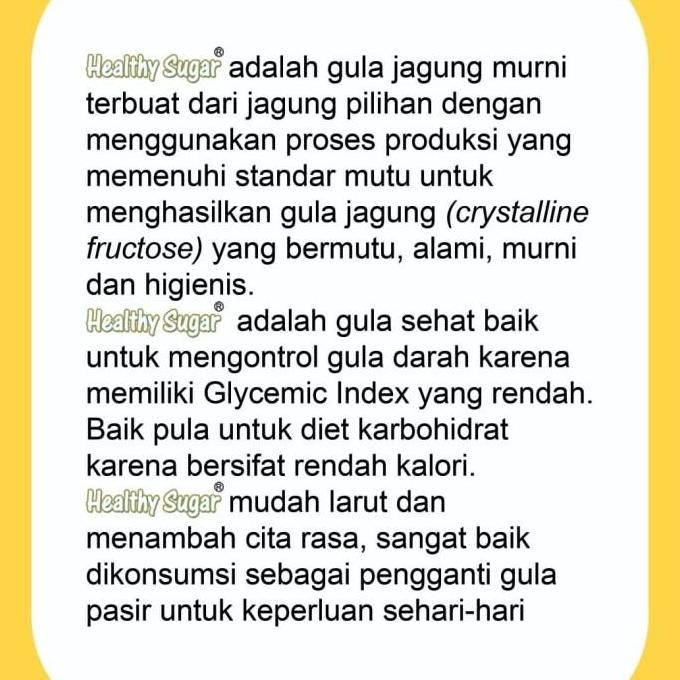 

Gula Jagung Healthy Sugar 500grm