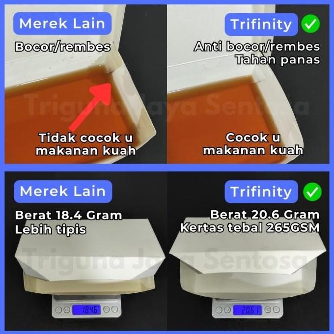 (Allthebest) Paper lunch box pack uk M food tray kotak makanan kertas Surabaya