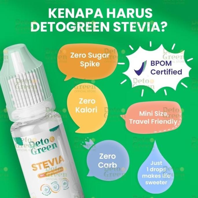 

DETOGREEN Stevia Natural Sweetener Gula Tetes Stevia Tetes Stevia Cair Sehat Alami Nol Kalori 15ml