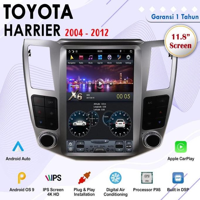 // Head Unit Android Toyota Harrier 2004-2012 Tesla Style //