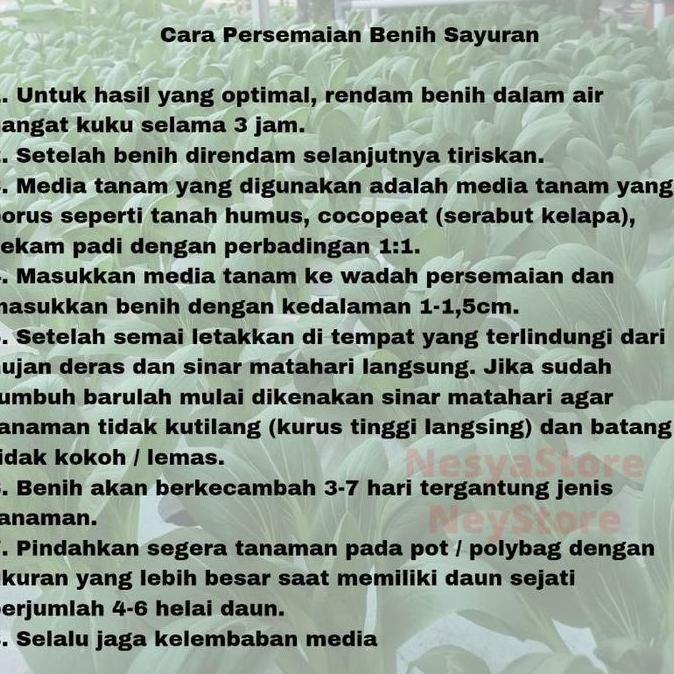 Benih Sayur Sayuran Daun Buah Rumahan Lengkap Berkualitas - Benih Sayur