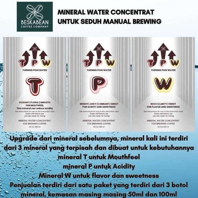 

MINERAL KONSENTRAT SET TPW FOR MANUAL BREWING | BESKABEAN | MINERAL KONSENTRAT UNTUK SEDUH MANUAL BREWING ORIGINAL DAN TERPERCAYA