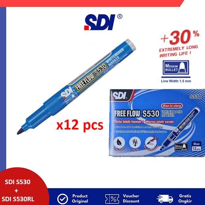 

PROMO BUNDLING SDI S530 Spidol Papan tulis + Refill tinta