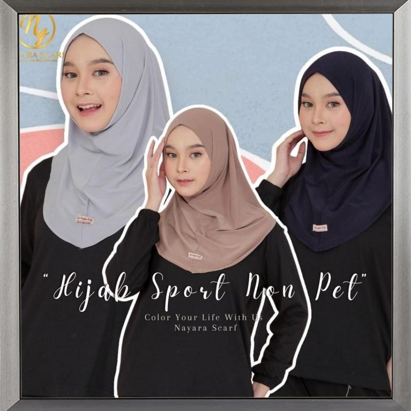Bisa COD HIJAB BERGO SPORT NON PET BY NAYARA SCARF I JILBAB SPORT INSTAN NAYARA SCARF VFS-74