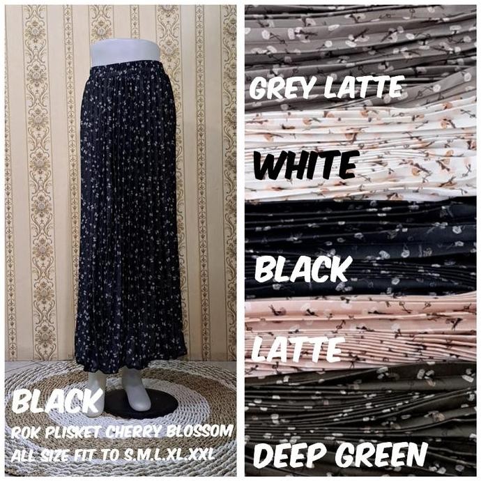 Df358>> Rok Plisket Ruella Kaos Import Bunga(Adem.Lembut.Flowy) All Size