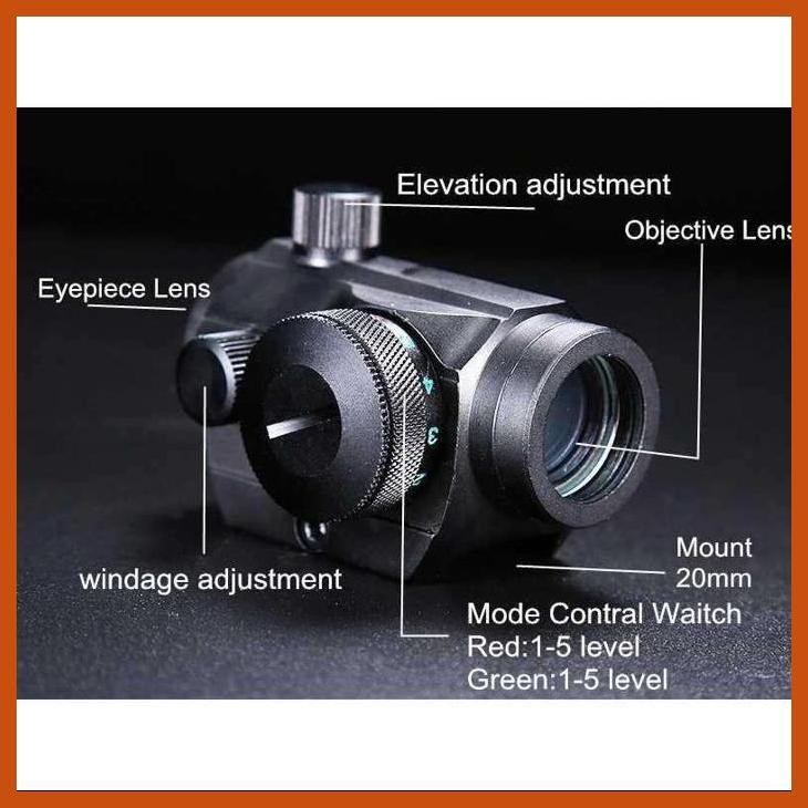 KEKERAN TEROPONG SENAPAN HOLOGRAPHIC RED GREEN DOT SCOPE 20MM