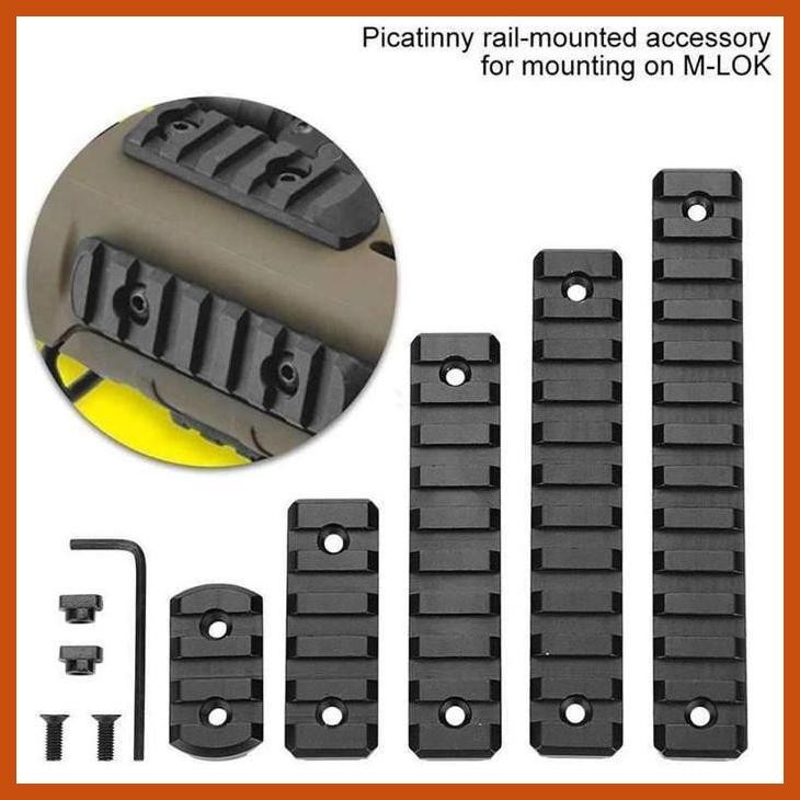 PICATIN M-LOK TACTICAL RAIL MOUNT RIFLE SCOPE ADAPTER 7 SLOT HD23 AIRSOFTGUN RESMI PERBAKIN HANDGUN 