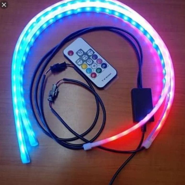 Lampu Led Alis Rgb Remot 12V Mobil Motor 30Cm 4Cm 60Cm