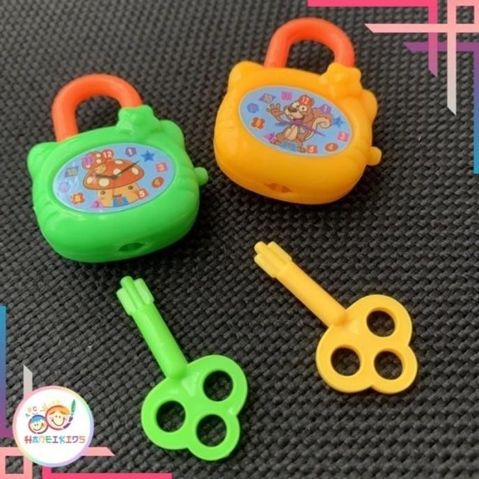 HANEI Gembok Mainan Mini Kunci Gembok Koper Mainan Gembok koper boneka