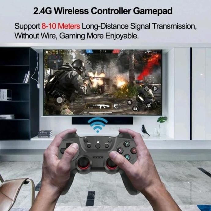 Gamepad Double Wireless Turbo - Joystick Pc Controller Gaming Komputer Wireless Turbo 2.4ghz