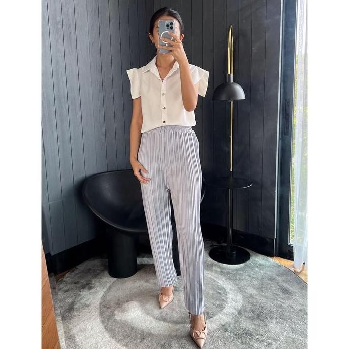 Df339>> Lisa Celana Pensil Plisket Bb / Pleated Pencil Pants (2)