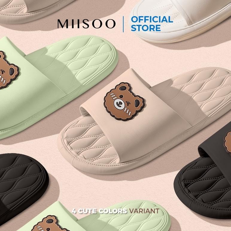 Sale Miisoo Sandal Beruang Sandal Slop Wanita Karet Motif Beruang Sandal Slip Karet Sandal Rumah-Liv