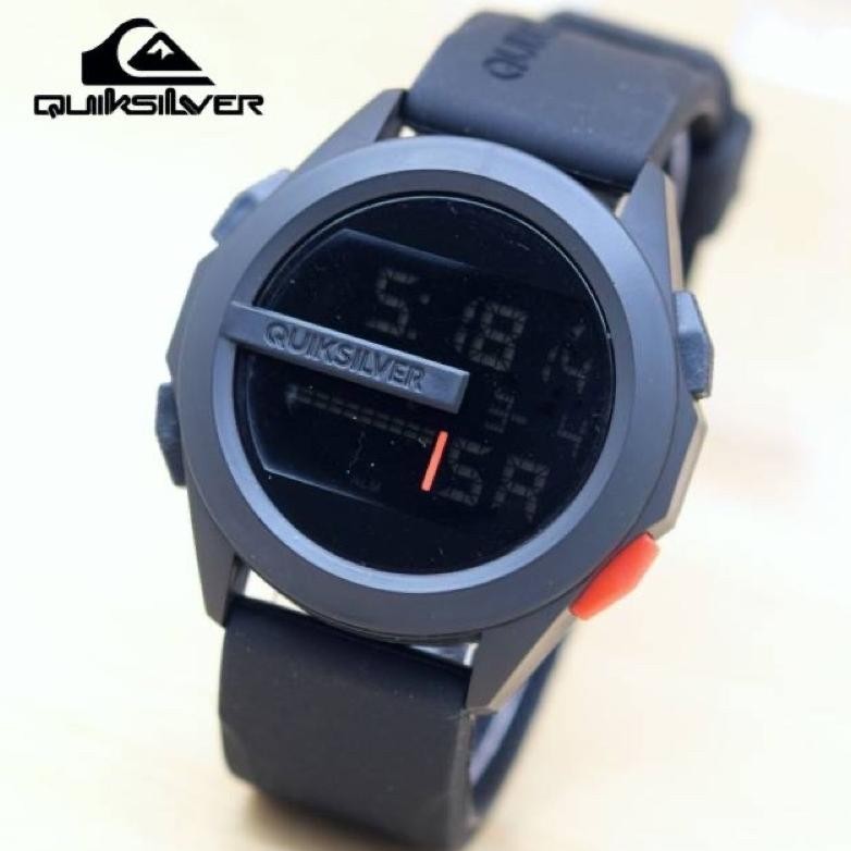 Original Cod Jam Tangan Pria Quiksilver Drone Digital Tahan Air Strap Rubber Waterresist Ede-78
