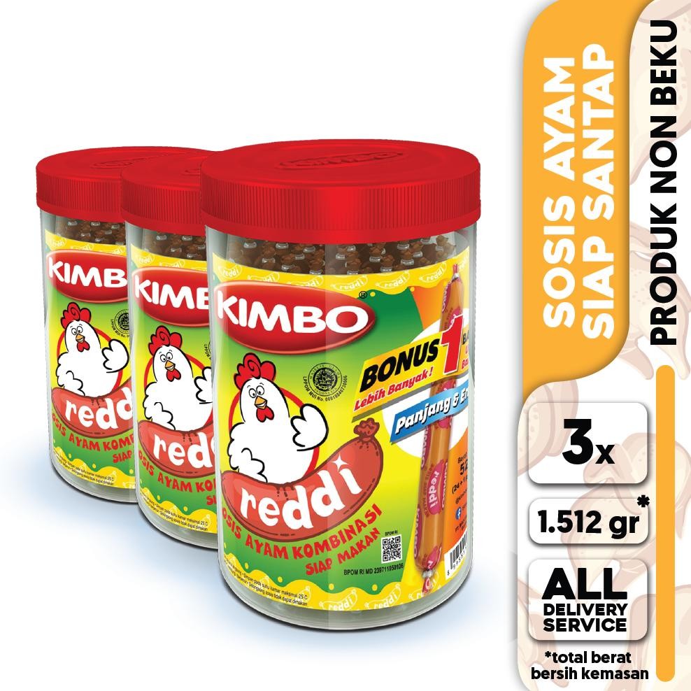

READY STOK KIMBO Reddi Sosis Ayam Toples Triple Pack Siap kirim