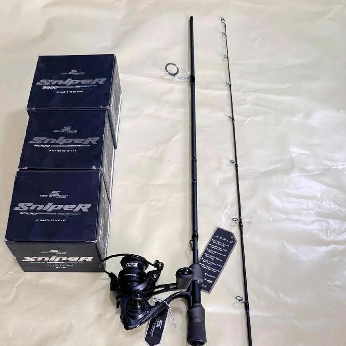 Pancing spinning satu set joran blood sable reel Gostrike sniper