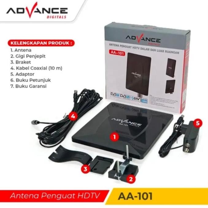 Advance Antena Tv Indoor Atau Outdoor Advance Aa-101 Garansi Resmi 1 Tahun Penguat Hdtv Digital Bisa