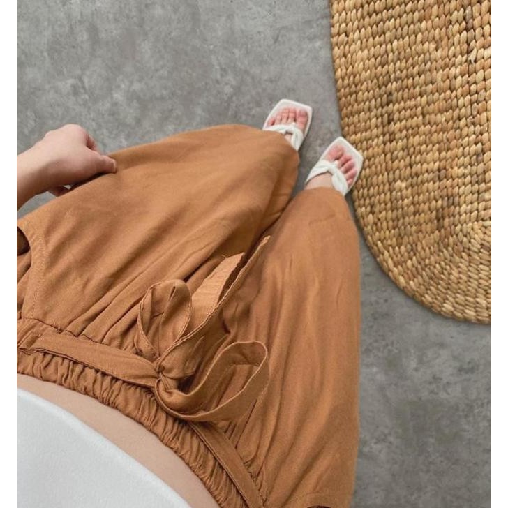 Db102 >> Kulot Ribon Pants / Celana Kulot Tali / Rayon Premium / Umbrella