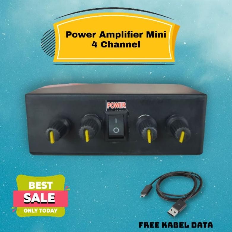 ''Terlaris" Power Mini Amplifier 4 Channel Stereo Volt Rakitan Miniatur Sound Sistem Full Bass Murah
