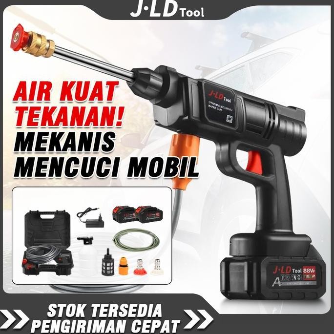 JLD Alat Nyuci Motor 36vf/88vf Alat Portable Cordless Pressure Washer 2baterai Kapasitas 4L/min Teka