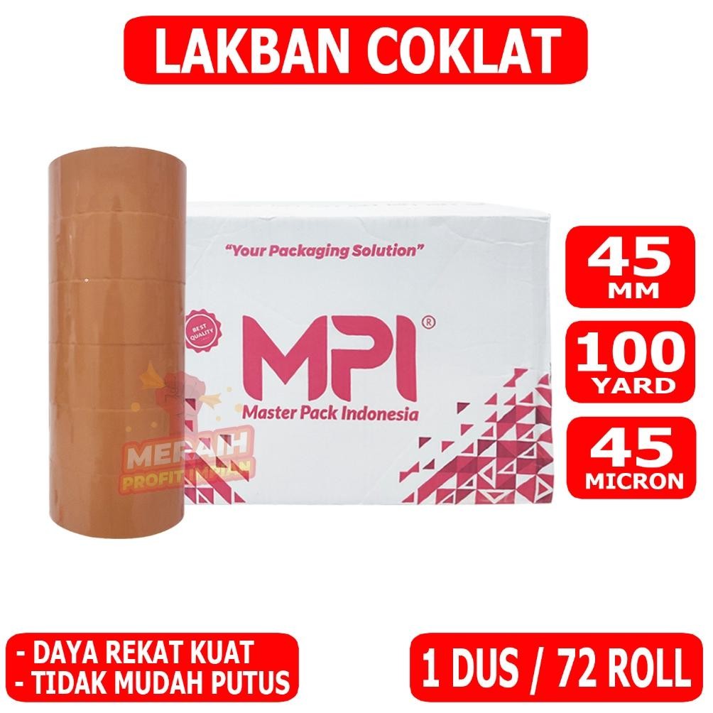 

1 DUS 72 PCS Lakban Coklat 100 Yard Lakban MPI 45 mm x 100 yard