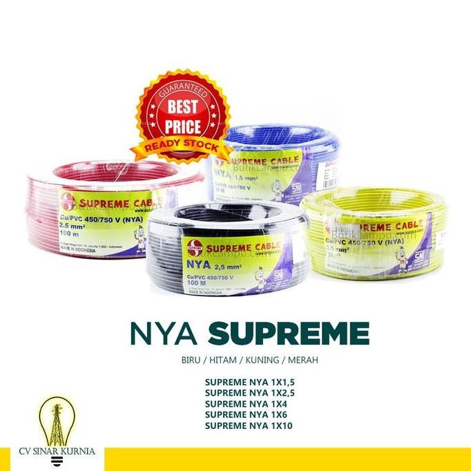 Promo Kabel Listrik NYA 1 x 2.5 mm 2.5 2,5 SUPREME| SUPREME Kabel NYA | 50M COD