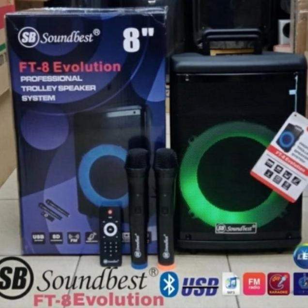 TERBARU - SPEAKER PORTABLE SOUNDBEST FT 8 ( 8 INCH )