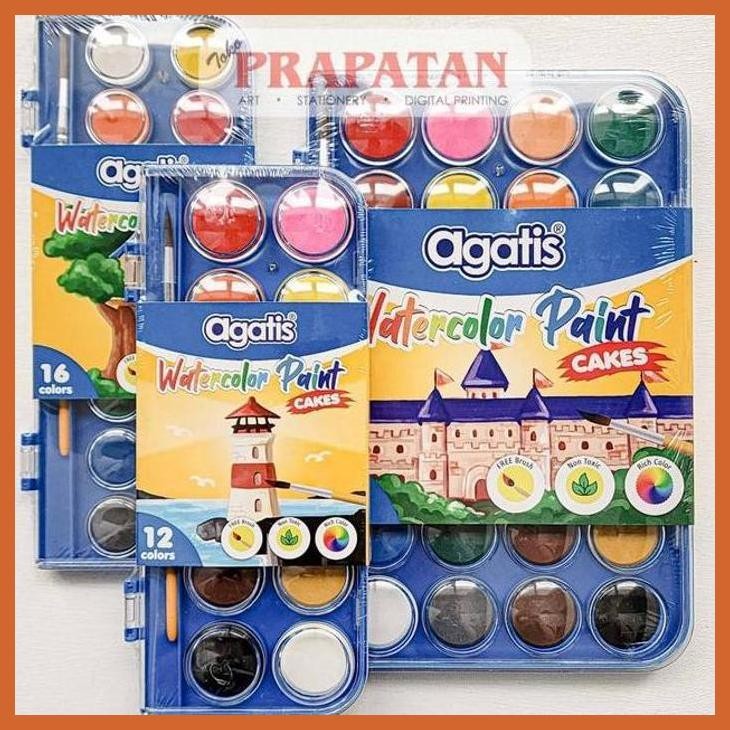 

(ATK) AGATIS WATERCOLOR PAINT CAKES SET PC-C | CAT AIR SET ALAT TULIS LUKIS SEKOLAH KULIAH GAMBAR KANTOR