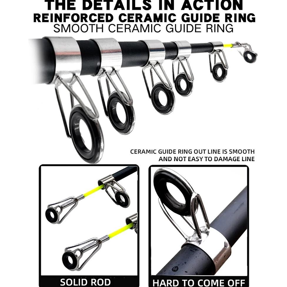 Kuke 2024 New Joran Pancing Carbon Fiber Sea Fishing Rod 2.1M-3.6M/4 Tongkat Stik Pancing 3.6Meter S