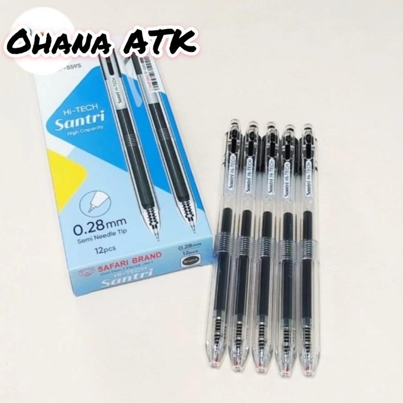 

Ready_Stock_Cod (1Pack) Pulpen/Gel Pen Hi-Tech-H Santri Click Cetekan Safari 0,28 Ah-57