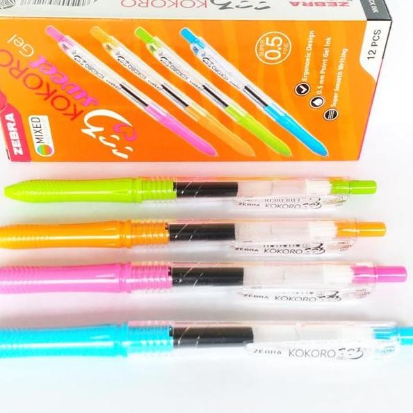 

Cod (Isi 12) Termurah Isi 12 Pcs !! Pulpen Zebra Kokoro Black Pen Gel 0.5Mm/Pengel As23