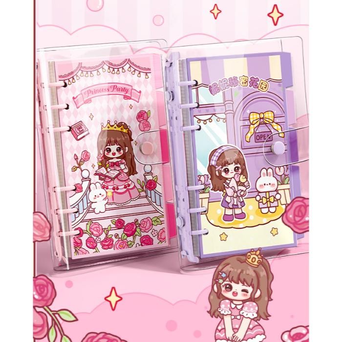 

Heatshrin Zumoo Princess Art Binder Set Pvc A6 Full Color Paper Planner / Binder Set Pvc A6 Dengan Loose Leaf Planner Warna Grid Hj-54