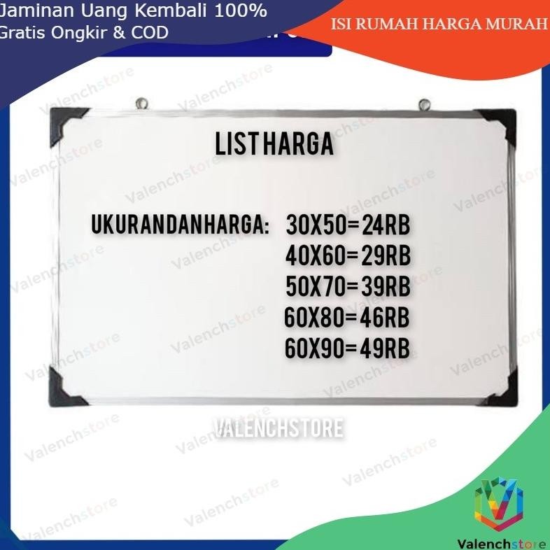 

Original Papan Tulis 60X90Cm 2In1 (Bisa Dipakai) Spidol Dan Kapur Whiteboard / Blackboard Ukuran 60X90 Fb-4
