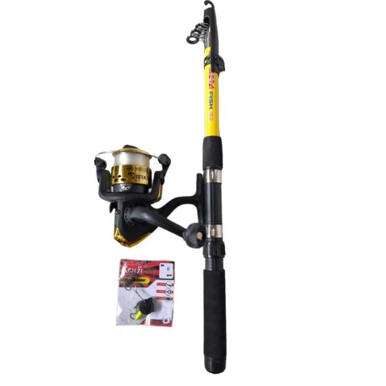 Viral {Cod} 1 Set Komplit Joran Antena 150Cm. Warna Full Kuning Ukd-23