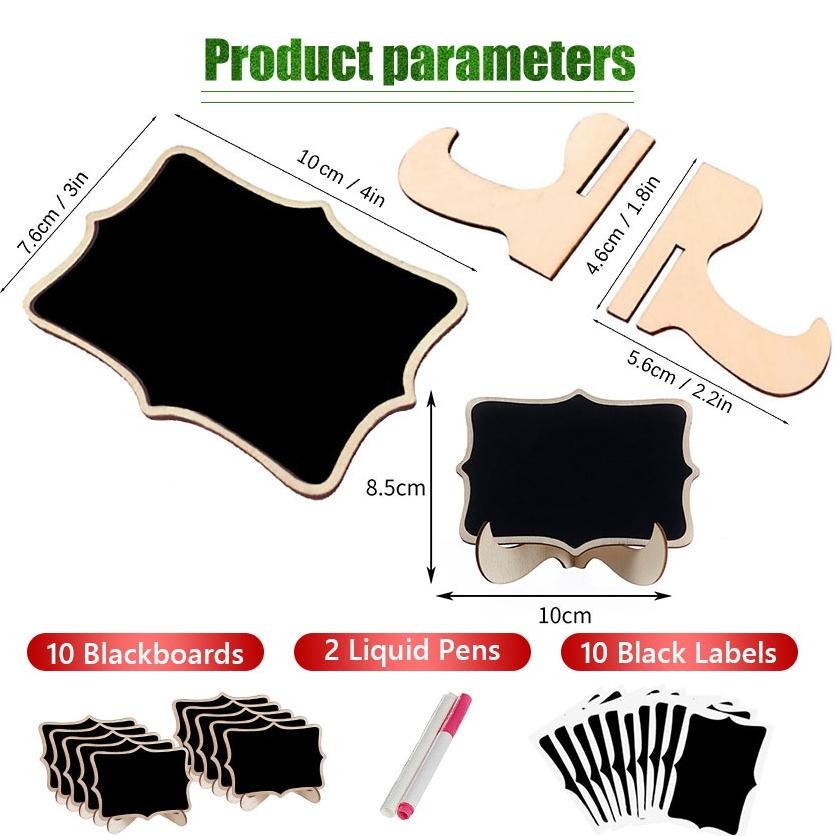 

Special Set 10Pcs Papan Tulis Kapur Kecil / Mini Chalkboard / Papan Kapur Menu Cafe / Papan Reserved An-139