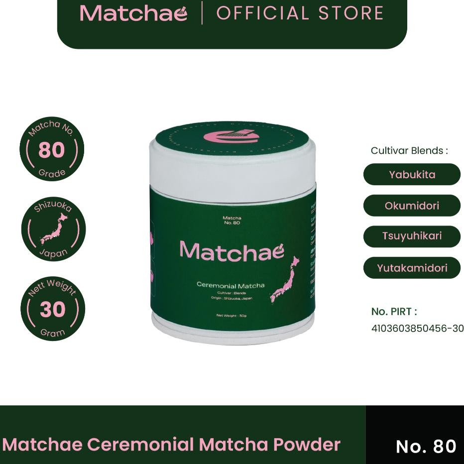 

Matchae Japanese Shizuoka Pure Ceremonial Matcha Powder No.80 30100Gr Ready Sto