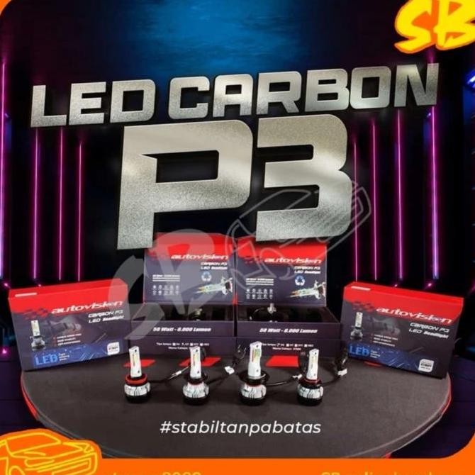 LED Lampu Mobil Autovision Carbon P3 58watt H1 H7 H4 H11 Hb3 4700k Original