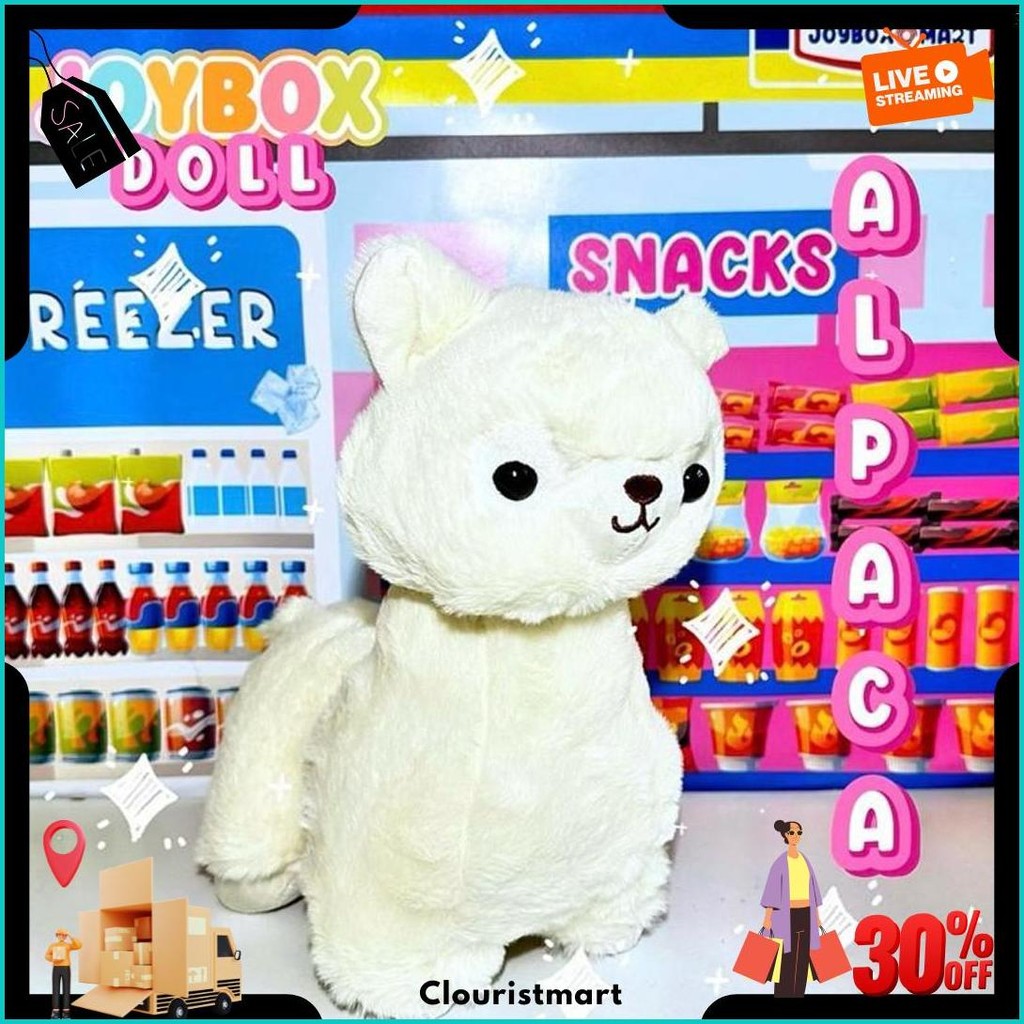 Joybox Doll Boneka Alpaca Plush Toy Mainan Alpaca Mewah Yang Lucu Hadiah Ulang Tahun 30 Cm Siap Kiri