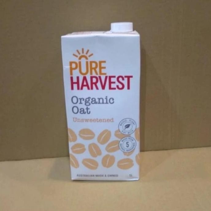 

pure harvest organic oat milk unsweetened 1L susu oat australia sehat
