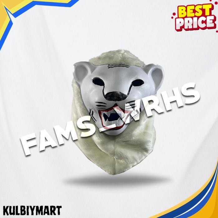 Topeng Macan Anak Dewasa Coklat Dan Putih Mainan Anak Af 1