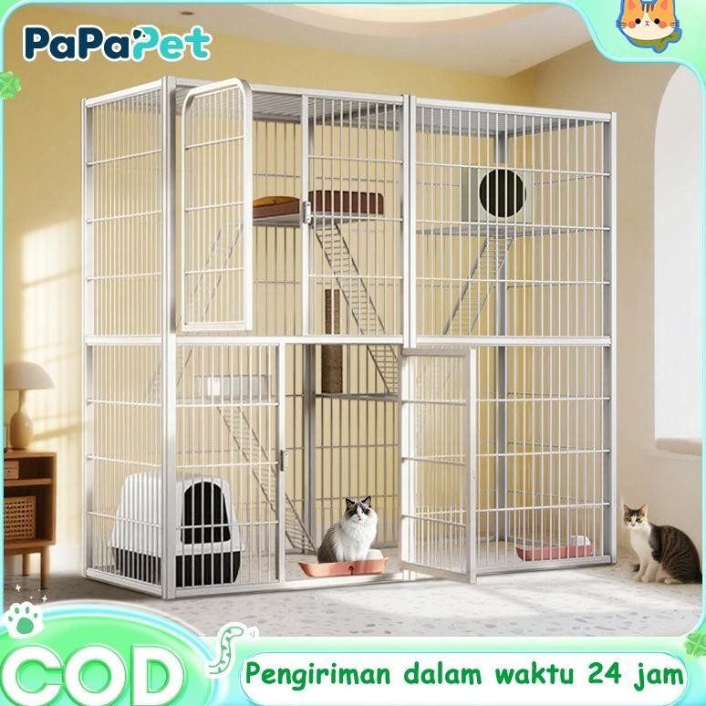 Kandang Kucing Besar Model Vila Cocok untuk Pembiakan Kucing Domestik Nyaman dan Luas Ready stock BA