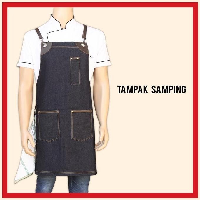 TERLARIS Apron Barista - Jeans (synthetic leather)
