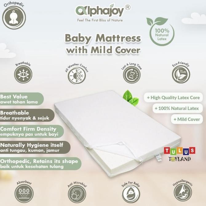 TERLARIS Alphajoy Baby Mattress Mild Cover kasur bayi 100% Natural Latex 95 x 65 size 105 x 70 uk 11